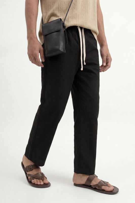 Linen-Look Waistbanded Pants
