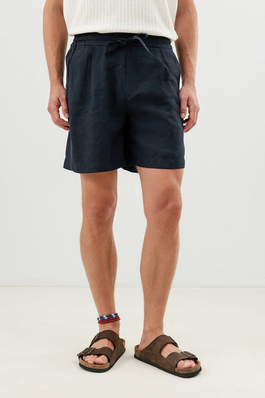 Pleated Shorts with Lyocell Blend