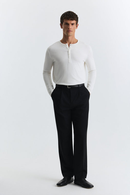 Regular-Fit Pleated Pants