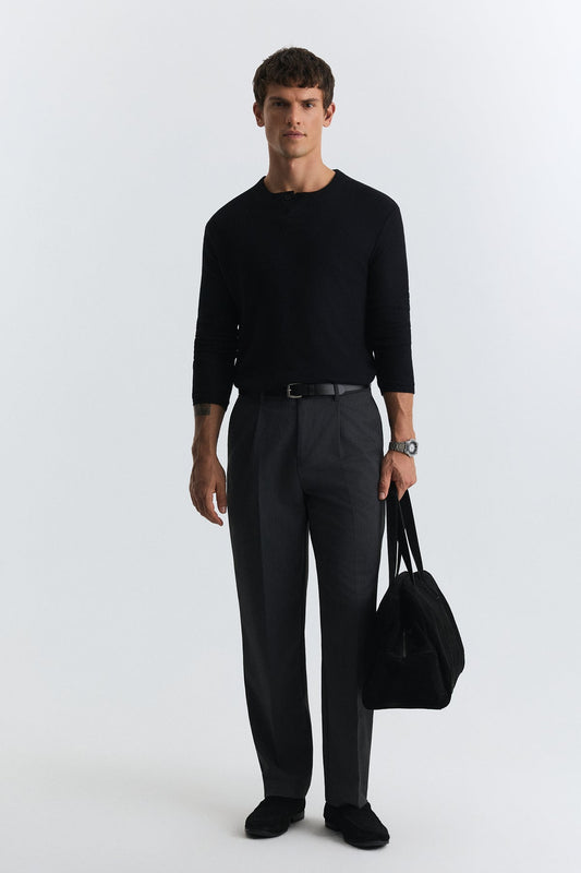 Regular-Fit Pleated Pants