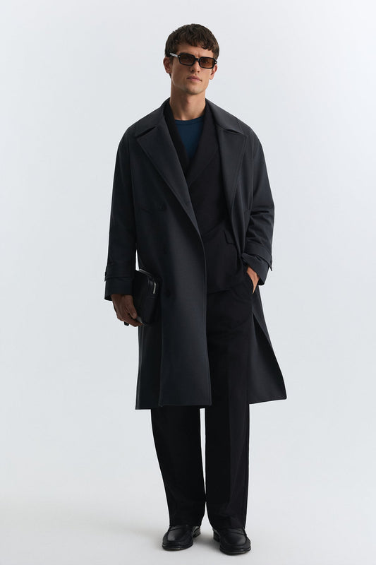 Long Relaxed-Fit Trench Coat