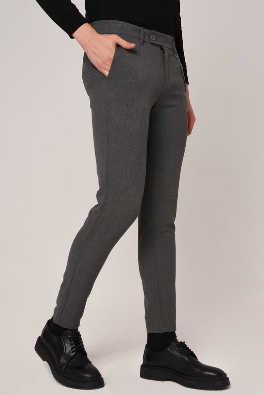 Men's Accessories: Slim-Fit Pants with Detailed Design