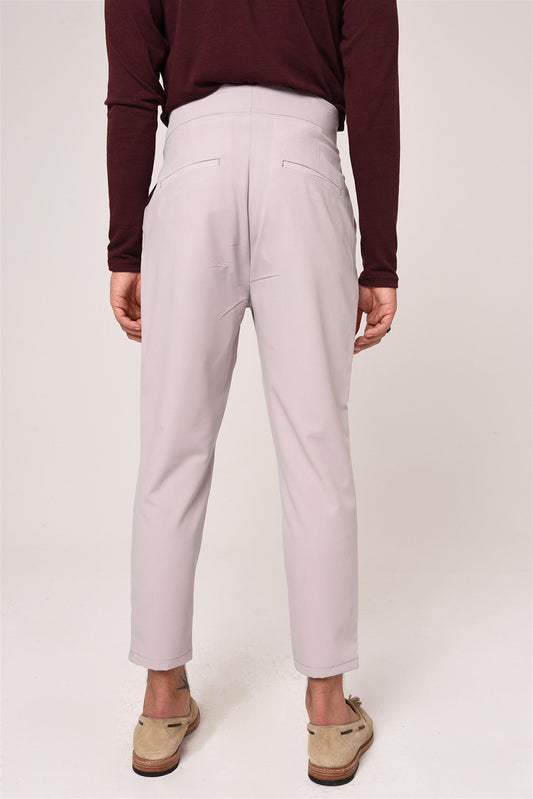 Antioch High-Waisted Belted Pleated Fabric Pants