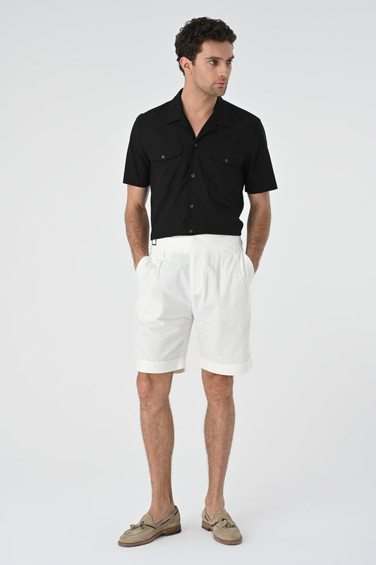 Men's Shirt with Apache Collar and Pocket Details
