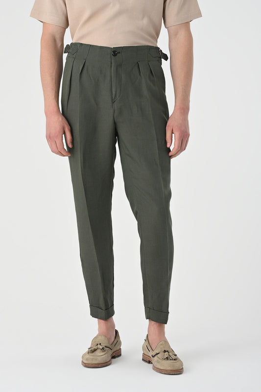 Antioch High-Waisted Pleated Linen Men's Pants