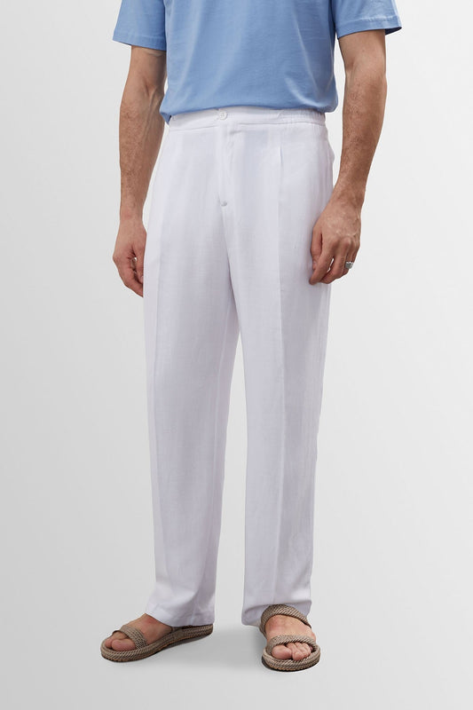 Antioch High-Waisted Pleated Linen-Blend Men's Pants