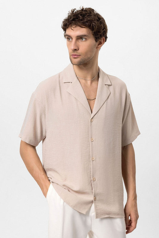 Antioch Oversized Short-Sleeve Men's Shirt with Apache Collar