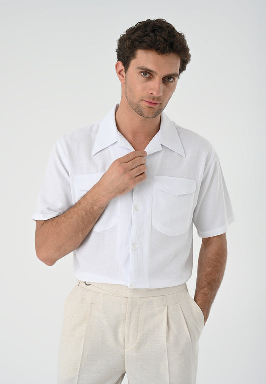 Antioch Men's Shirt with Apache Collar and Pocket Details