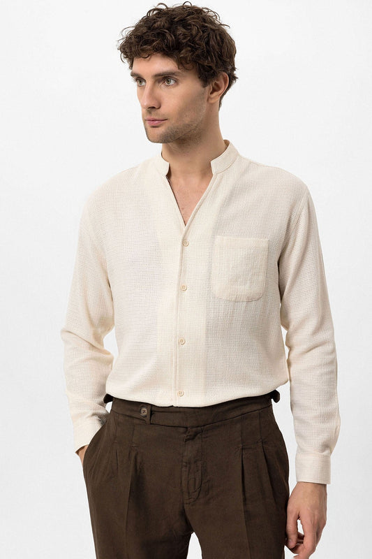 Antioch Crew-Neck Knitted Textured Men's Shirt