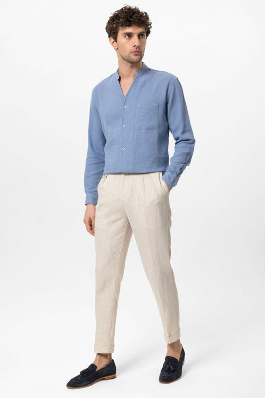 Antioch Crew-Neck Knitted Textured Men's Shirt