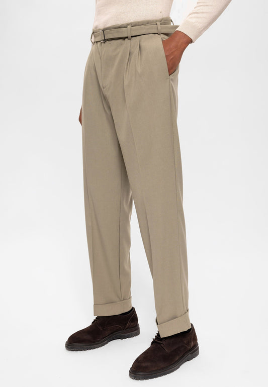 High-Waisted Pleated Relaxed-Fit Men's Pants