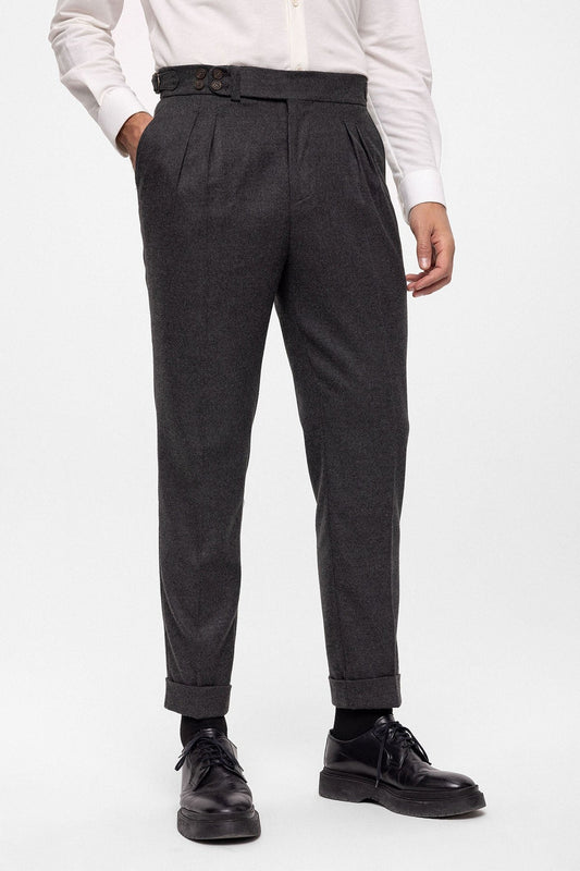 Antioch Wool-Look High-Waisted Pleated Men's Pants
