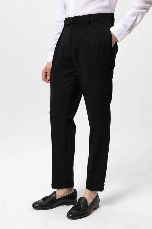 Pleated High-Waisted Men's Pants