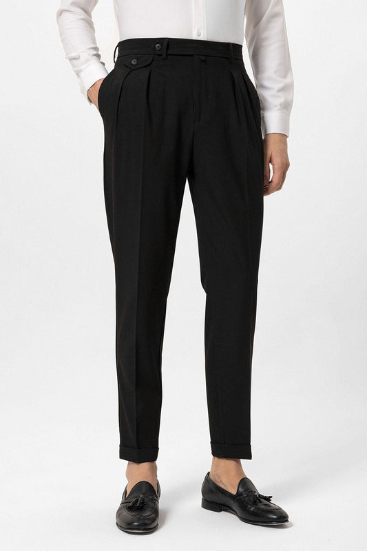 Pleated High-Waisted Men's Pants
