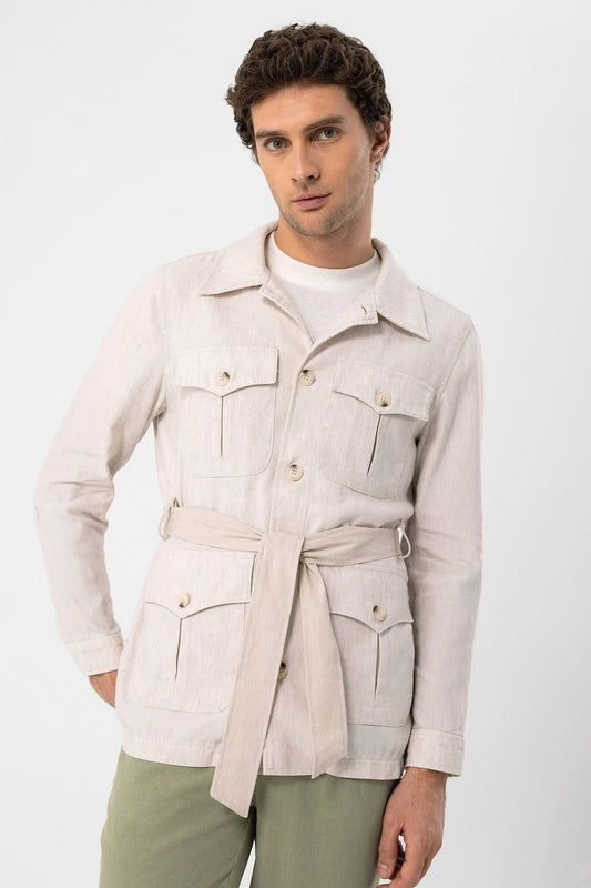Antioch Men's Belted Seasonal Linen Coat