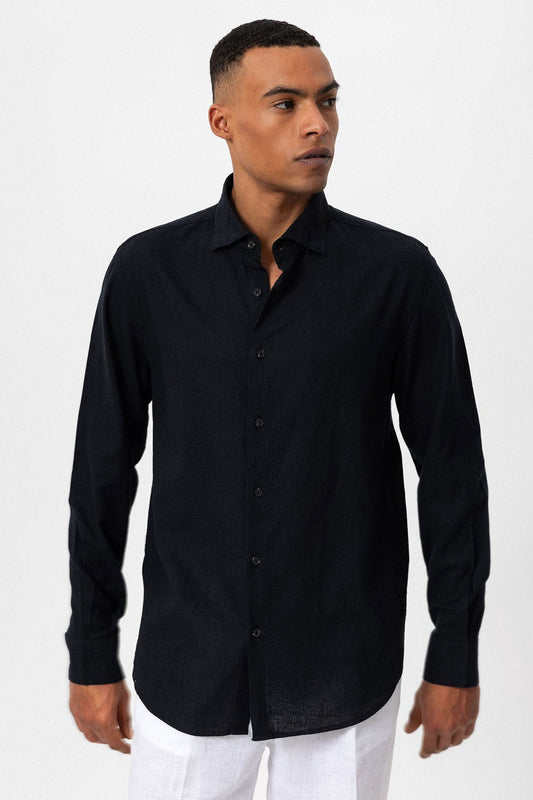Men's Linen-Blend Shirt