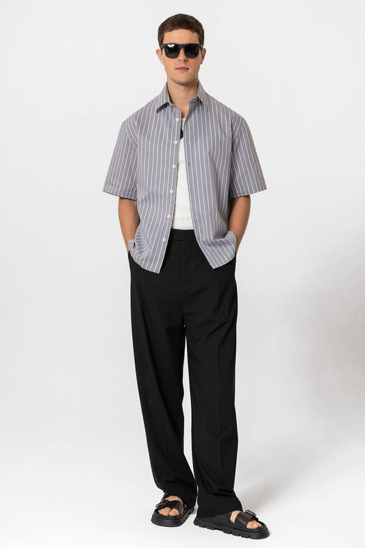 Antioch Oversized Short-Sleeve Striped Men's Shirt