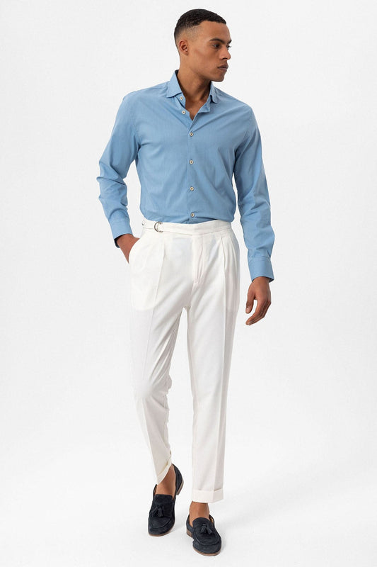 Antioch High-Waisted Buckle-Closure Pleated Men's Pants