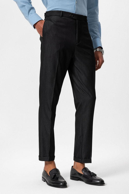 Slim-Fit Men's Pants with Double-Wide Legs