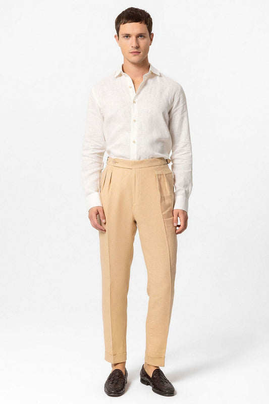Antioch High-Waisted 100% Linen Pleated Men's Pants