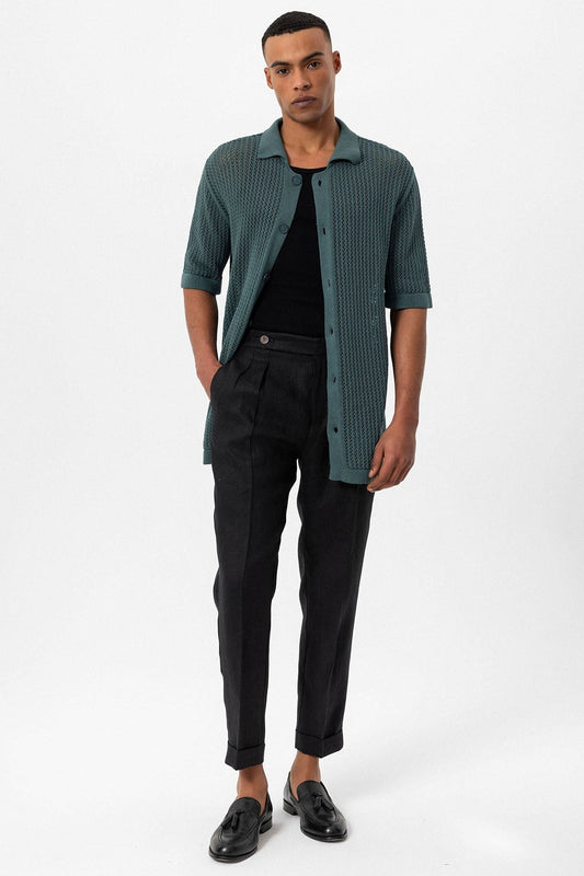 Antioch Short-Sleeved Openwork Men's Shirt