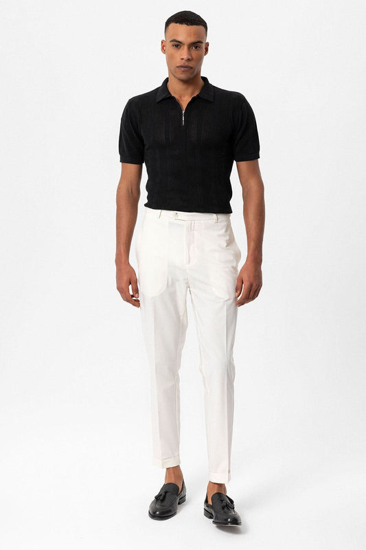 Antioch Polo-Neck Zipper-Front Knit Men's T-Shirt