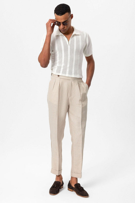 Antioch Polo-Neck Zipper-Front Knit Men's T-Shirt