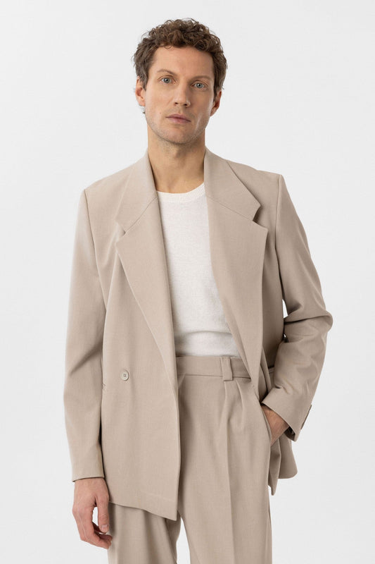 Men's Double-Breasted Blazer with Slit Pockets