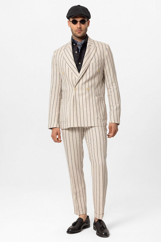 Antioch Linen-Blend Double-Breasted Men's Blazer