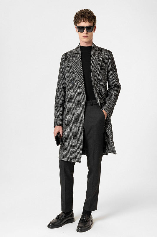 Antioch Men's Herringbone-Patterned Coat