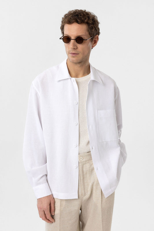 Men's Relaxed-Fit Shirt with Linen Blend