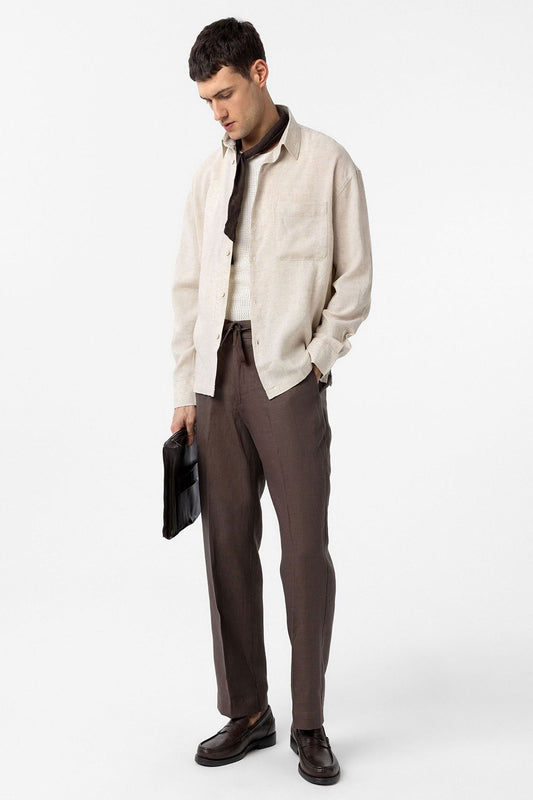 Men's Relaxed-Fit Shirt with Linen Blend