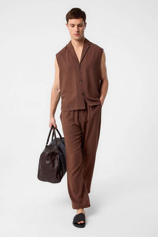 Antioch Linen-Blend Sleeveless Men's Shirt