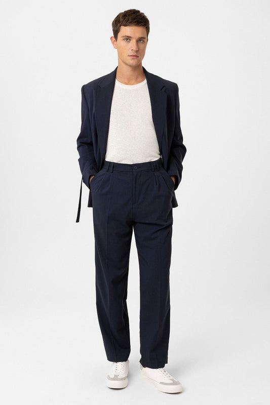 Men's Double-Pleated Baggy-Fit Pants