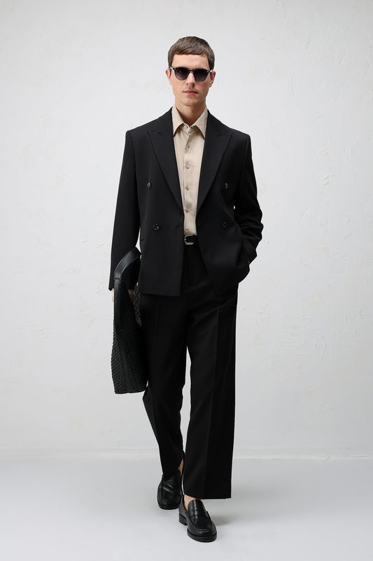 Relax Fit Double-Breasted Men's Blazer