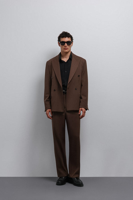 Relax Fit Double-Breasted Men's Blazer