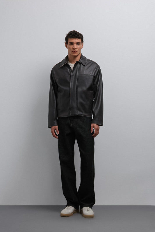 Antioch Relax Fit Synthetic Leather Men's Jacket
