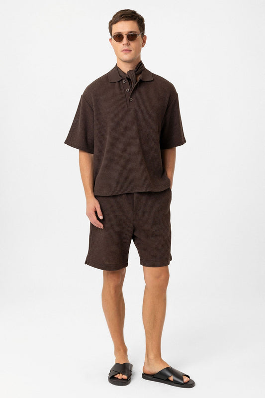 Antioch Polo-Neck Textured Relaxed-Fit Men's T-Shirt