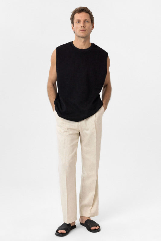 Antioch Regular Fit Textured Men's Sleeveless T-Shirt