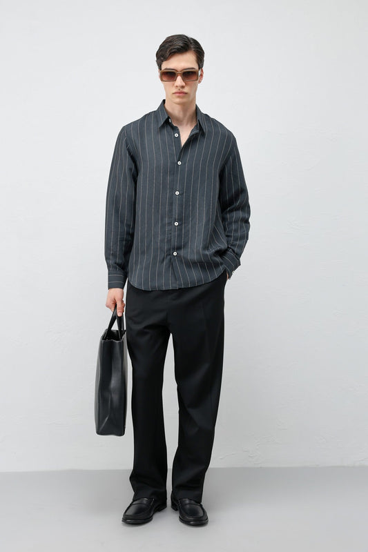 Antioch Men's Striped Shirt with Modal Blend