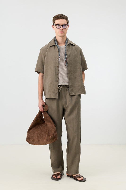 Antioch Lyocell-Blend Hidden-Button Men's Shirt