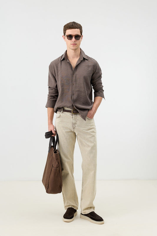 Antioch Men's Patterned Shirt with Modal Blend