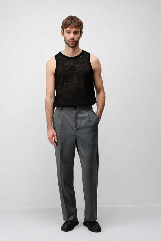 Pleated Relaxed-Fit Men's Pants