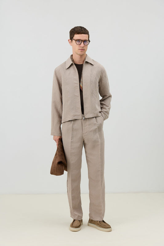 Antioch Men's Striped Jacket with Modal Blend