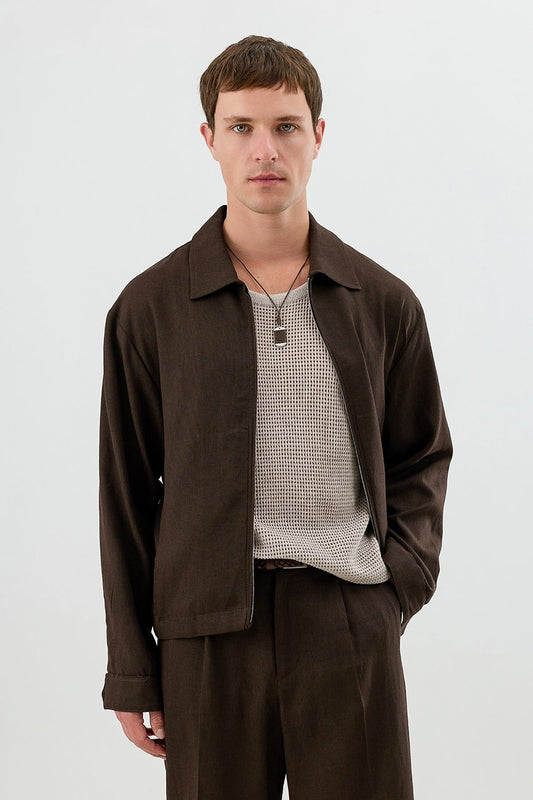 Linen-Blend Summer Jacket