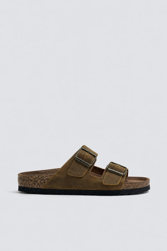Men's Double-Strap Leather Sandals