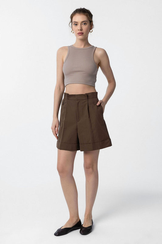 Antioch Women's High-Waisted Bermuda Shorts with Pockets