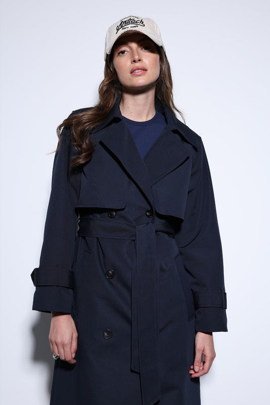 Women's Trench Coat with a Wrap-Around Belt