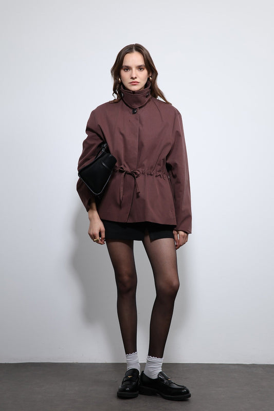 Antioch Short Trench Coat with Adjustable Waist