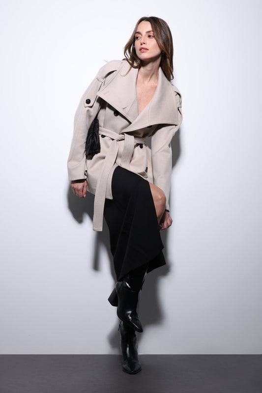 Antioch Stand-Up Collar Double-Breasted Women's Coat